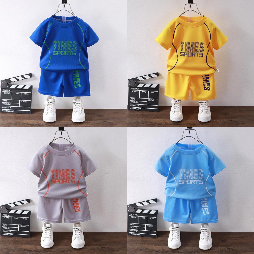 Childrens Sport Set With Short Sleeve Tshirt And Short Pants For Active Kids