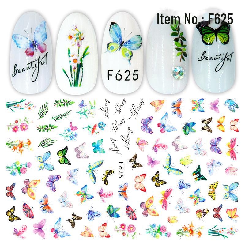 

Наклейки для ногтей «Цветы бабочек» 3D — самоклеящиеся и имитационные наклейки