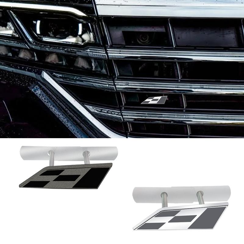 UQKX7 Metal 3D Race Flag Front Grille Sticker Car Rear Trunk Body Emblem Badge for Seat Leon 300 Altea Ibiza Toledo Cordoba cupra