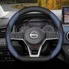 Leather Car Steering Wheel Cover for Nissan Patrol Y63 Xtrail Kicks Qashqai Versa Sentra Altima Armada 2011 - 2025 Accessories