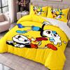 Cuphead 3Pcs Bedding Set Duvet Cover With Two Pillowcases For Bedroom Home Decoration