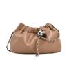 Pleated Cloud Design Crossbody Bag with Chain Strap Casual Versatile Commuting Shoulder Bag