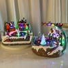 Glowing Christmas Music Box with Rotating Ornament, Water Spray, and Resin Fountain Gift.