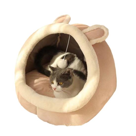 Kedi Mağara Yatağı İç Mekan Kediler Hayvan Şekilli Yarı Kapalı Yatak Asılı Toplu Rahat Sıcak Evcil Hayvan Sakinleştirici Yatak Küçük Köpekler Yavru Köpekler Kediler İçin