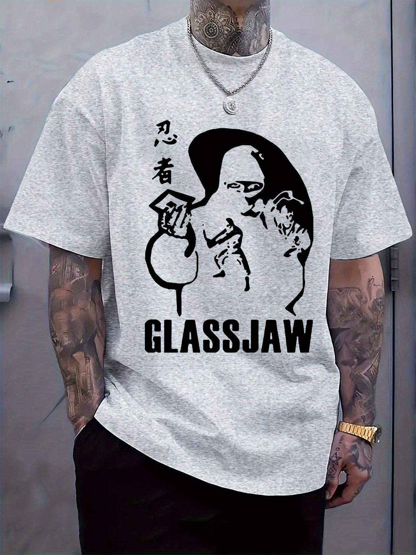 Ninja-Themed Black & White Graphic T-shirt - Casual Crew Neck XL