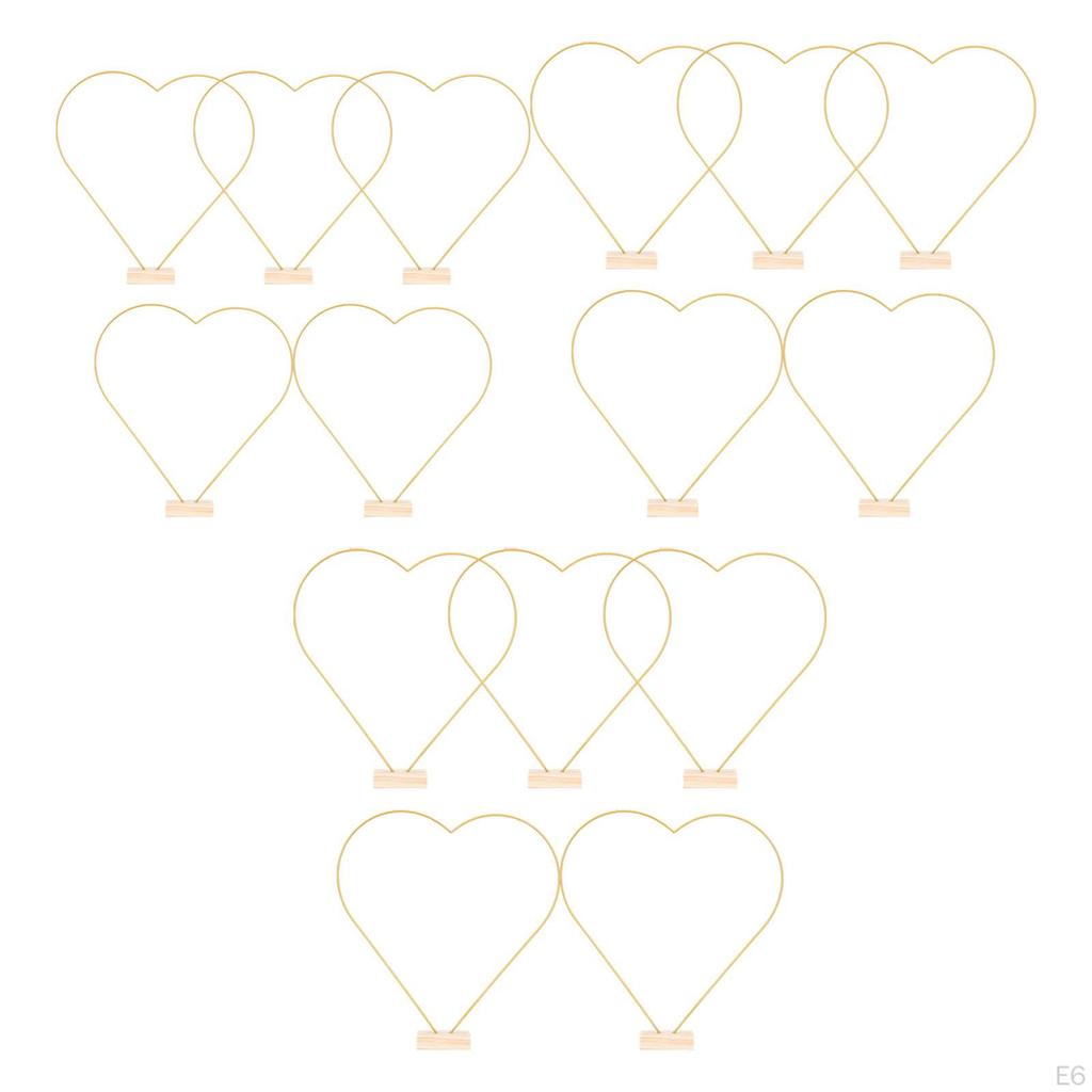 5 Metal Floral Hoop Garland Frame with Wooden Card Holders