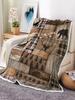 Rustikales Bauernhaus Überwurfdecke Gemütlich Warm Hirsch Bär Sport Fleece Flanell für Sofa Bett Land Holz Jagd Camping Wald Deko
