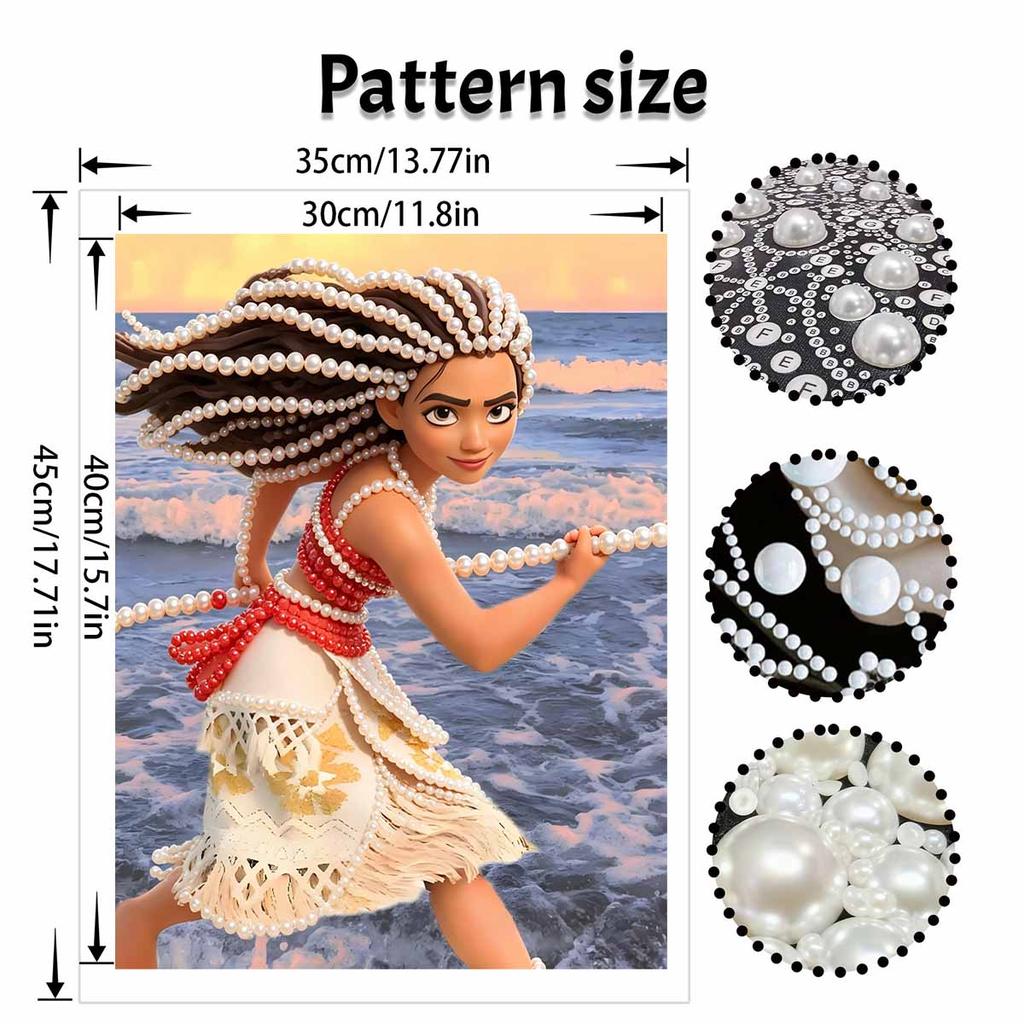 Disney Moana Creative Pearl Art Kit 5D DIY Pearl Embroidery Mosaic Cross-Stitch Kit for Home Decor