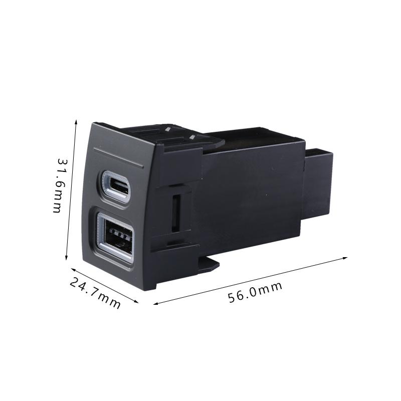 For Volkswagen Polo 2004-2009 car charger PD quick charge QC3.0 double quick charge TYPEC Charging Outlet Power Adapter Phone