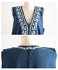 la Cool and stylish embroidered fringed hem Indian cotton dress for Long length sleeveless cotton dress with embroidery and fringed Casual style for