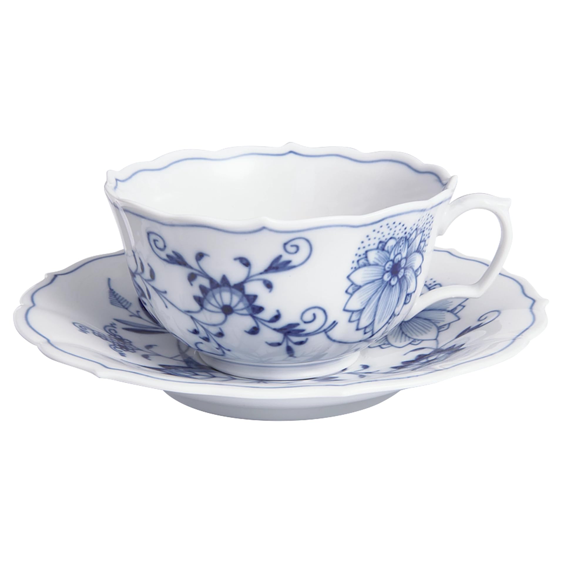 

Imported Meissen Blue Onion Tea Cup Saucer Winter Greeting Tableware Present Gift Wedding Gift Family Gift Commemorative Porcelain [Regular Product] &