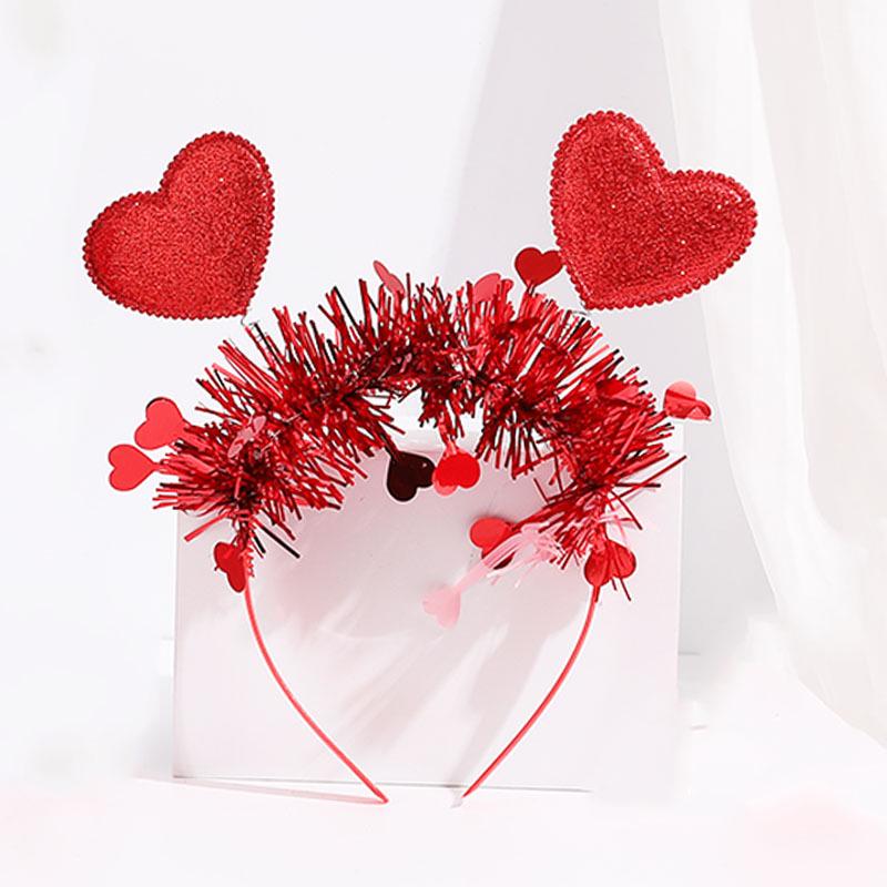 Valentine's Day Red Heart Headband Hair Clip - Wedding & Party Photo Prop