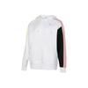 Color-Block Pullover Sports Hoodie for Women White