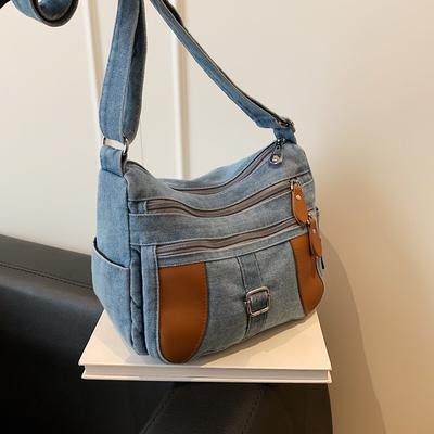 Denim Bag Women's Vintage Shoulder Bag Large Capacity Crossbody Bag