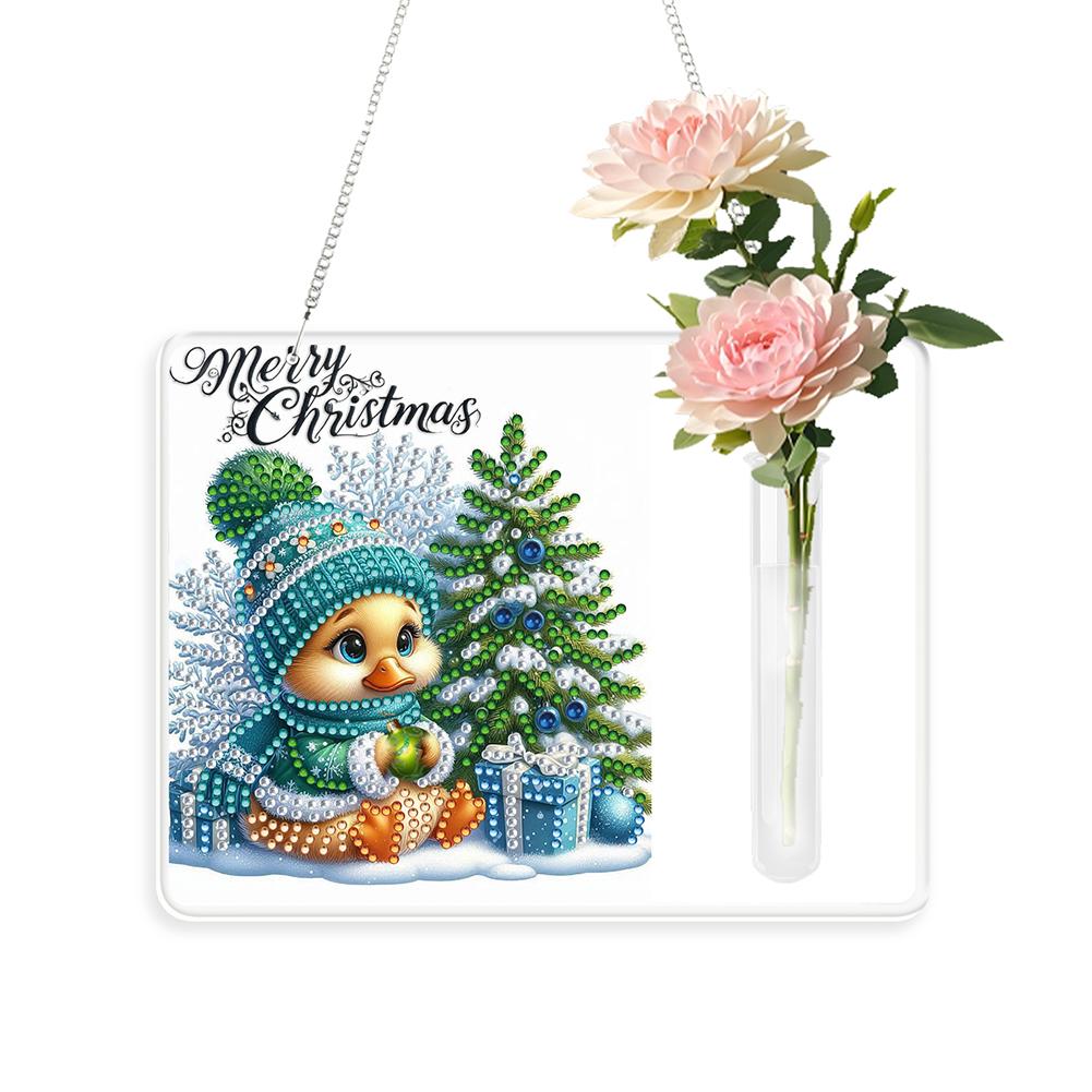 2D/Flache Acryl Wanddeko Vase Diamant Malerei Set Diamant Malerei Hängeornament Fensterhängekunst für Heimdeko