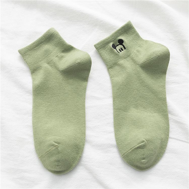 Trendy Mid-Calf Cotton Socks with Cartoon Embroidery for Girls - Cozy Autumn Winter Wear