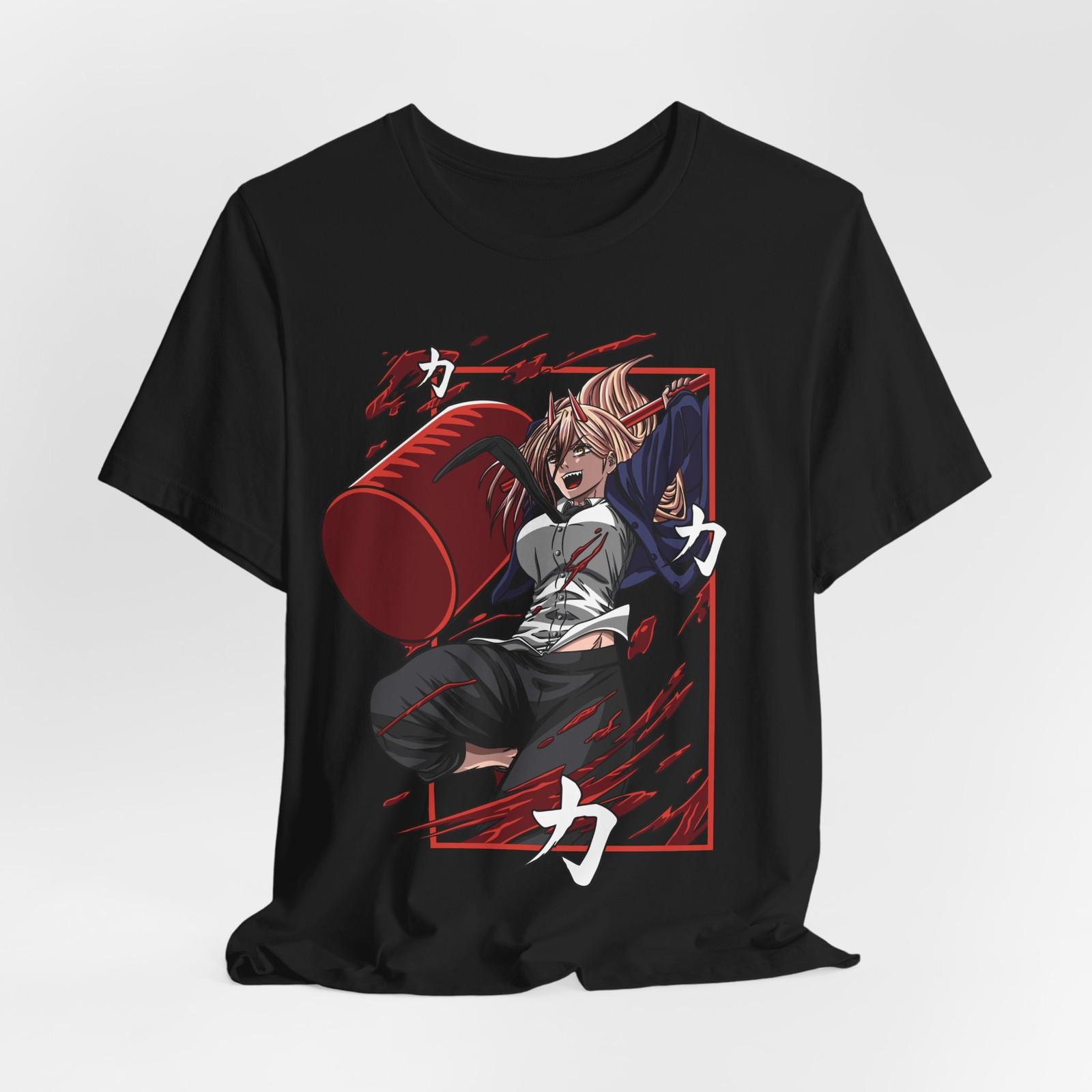 Power Anime Graphic Unisex T-Shirt Mens Womens Tees Top Tee Tops, Short Sleeve T-Shirt Mens Womens Tees Top, Japanese Manga Shirt, 2XL