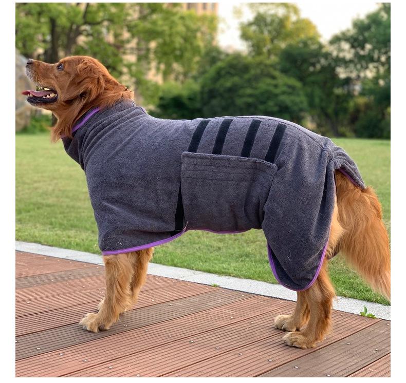 Ultra-Absorbent Dog Bathrobe - Microfiber Towel for Large Dogs