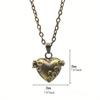 Brass Made Old Can Open Hollow Memorial Photo Box Necklace Pendant Bronze Love Jewelry Box