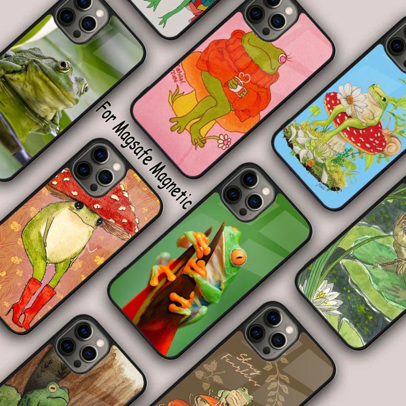 CUTE GREEN TREE FROG Magnetic Phone Case For APPLE iPhone 17 Air 16 14 13 12 Pro Max 15 Plus Wireless Charge With MagSafe Cover