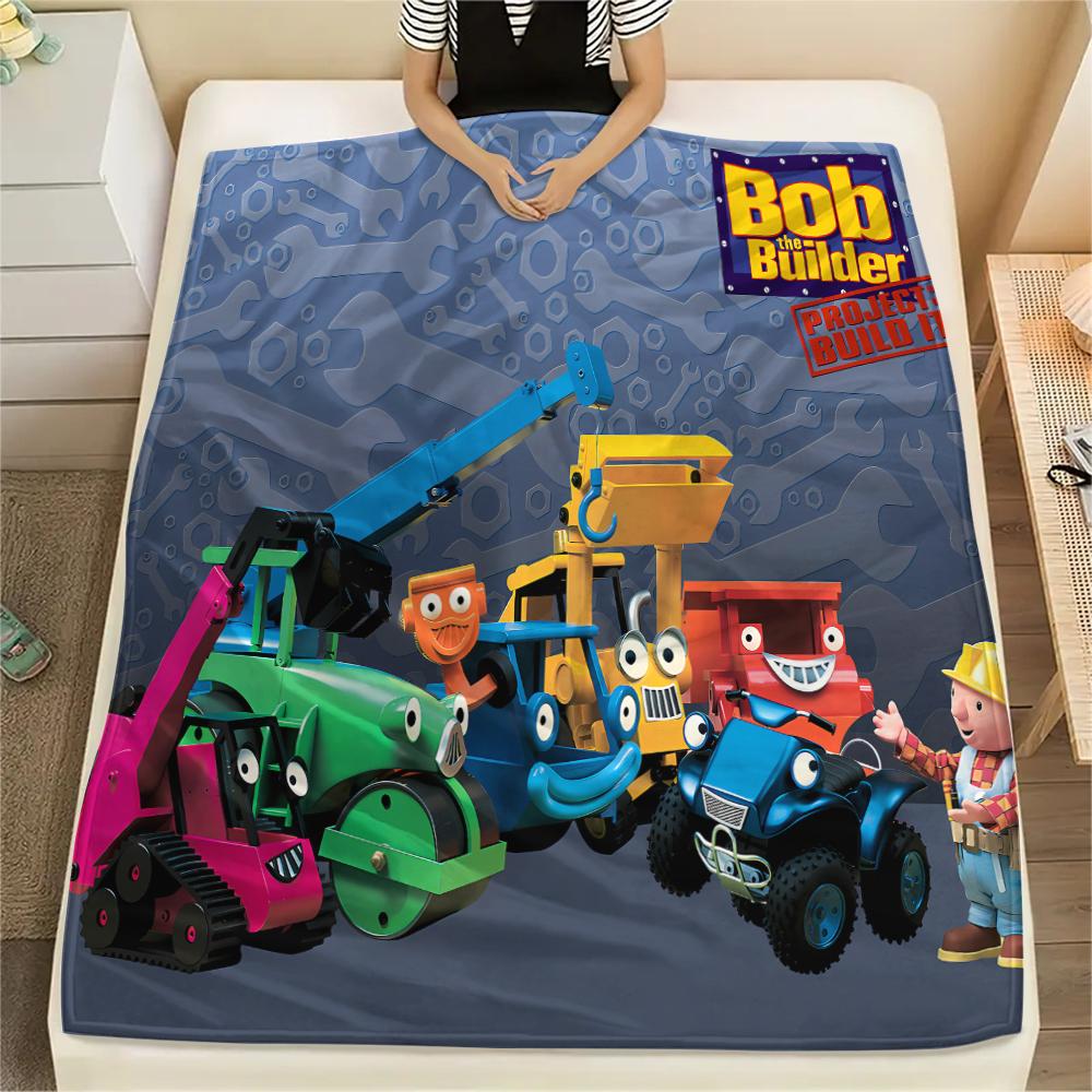 1 Stück Bob der Baumeister Aufdruck Flanelldecke, Hohe Qualität für alle Jahreszeiten, Heimdekoration, Wärme und Komfort, Perfekt für Weihnachtsgeschenke