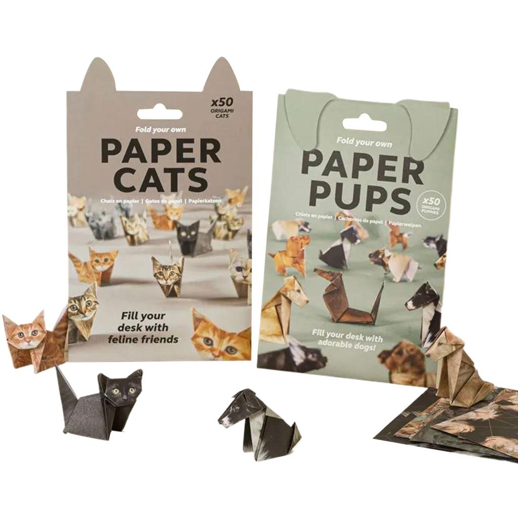 Creative Diy Paper Cats Handmade Diy Paper Cat Dog Dinosaur Folding Animal Folding Paper Set Fun Origami Craft Kit for Adult Kid