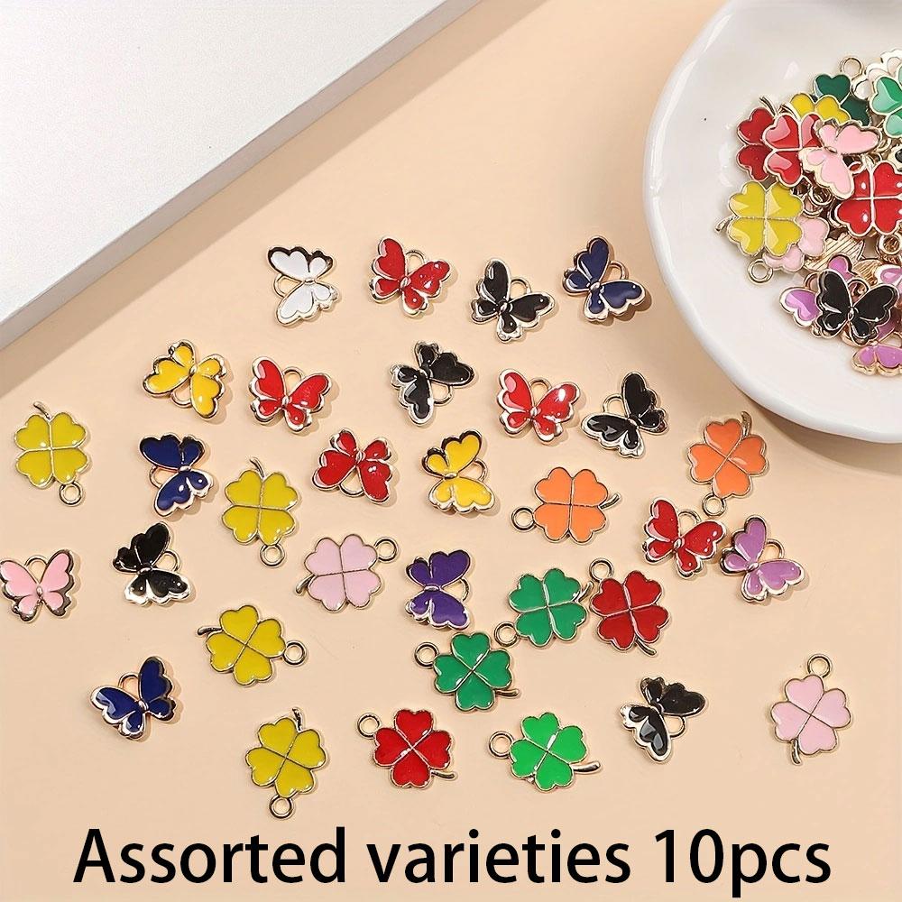

10/20/30 шт., сплав, изготовление ювелирных изделий, разноцветная подвеска-бабочка, клевер, сплав, подвеска, ювелирное ожерелье с подвеской-бабочкой Assorted varieties 10pcs