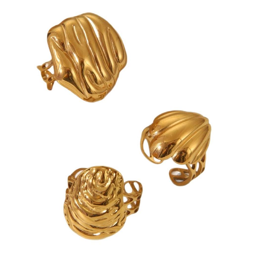 Bague pour femme minimaliste haut de gamme en acier inoxydable – Ne se décolore pas, polyvalente, design de niche