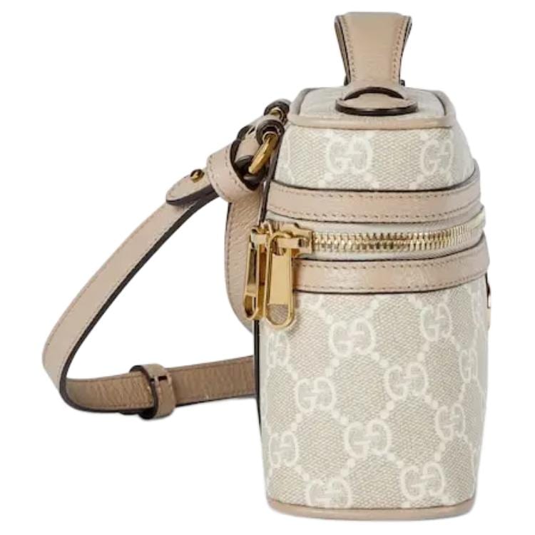 GUCCI Ophidia Canvas Box Bag, Handbag, Crossbody Bag, Shoulder Bag Extra Mini Women's Beige & White 816357-2ZGMN-9643