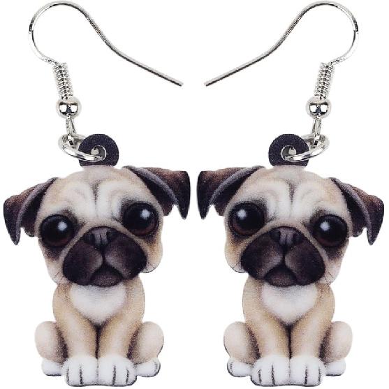 DOWAY Acrylic Dog Earrings Dangle Drop Fashion Pet Jewelry for Women Charm Gift