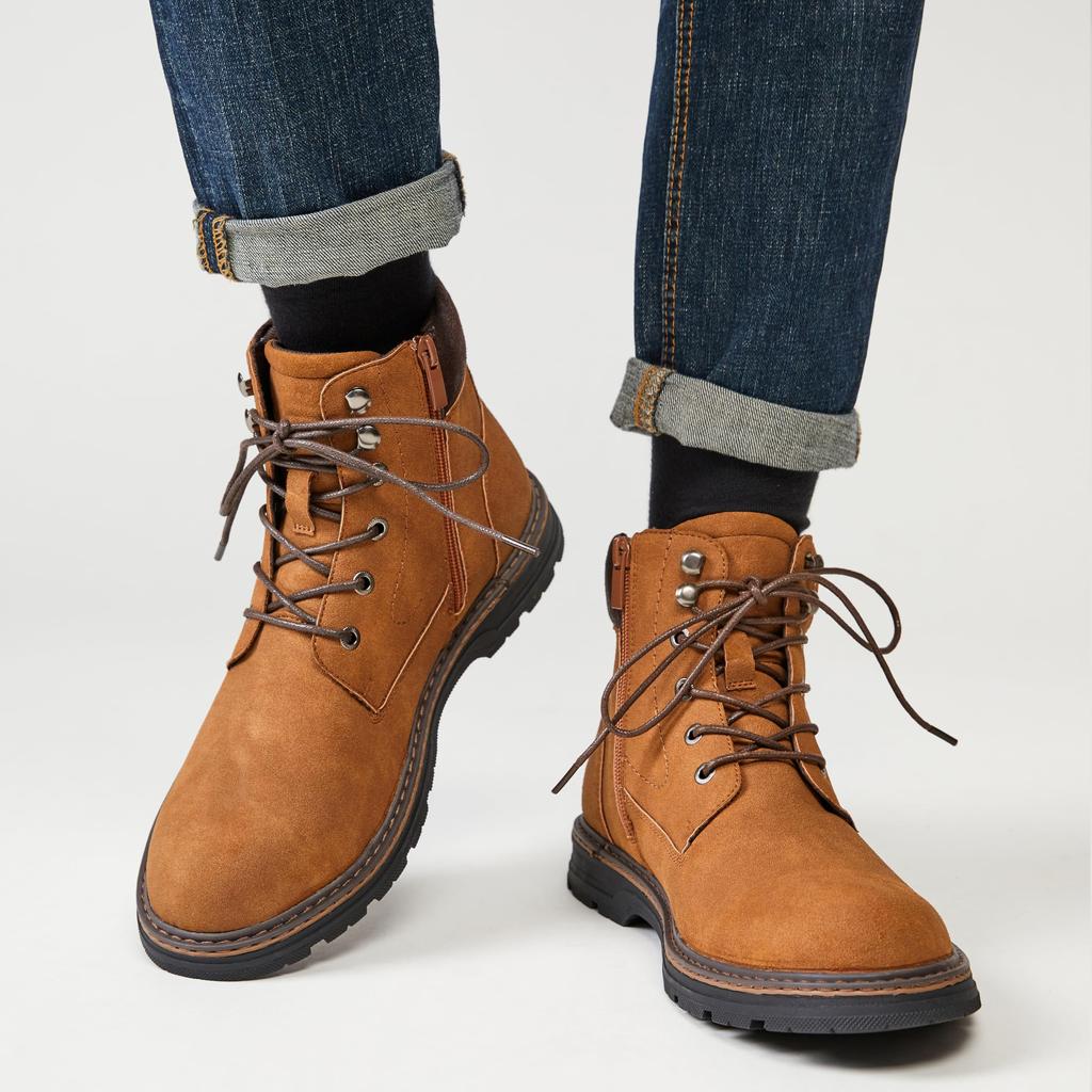 Foxsense Chelsea Side Chukka Genuine Straight Dress Size Men's Boots, Gore, Style, Leather, Tip, Shoes, Formal, Brown, 26.5cm, R766H-02