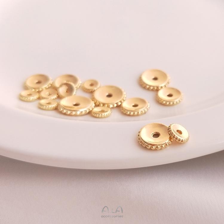 14K Gold Filled Concave Lace Spacer Beads for DIY Jewelry