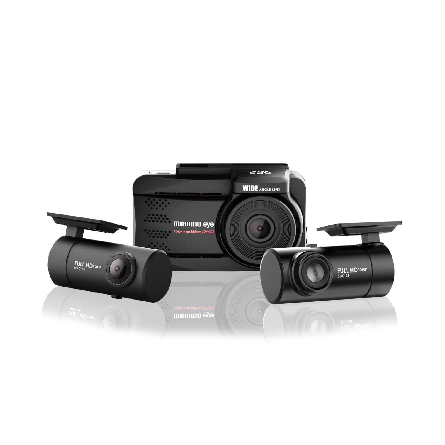 

4MP Dash Cam Mirumo Eye with Simultaneous Recording of and Speed Camera Point and Night Mode 3-Camera DRC-35STA3 Front, Rear, Interior, Guidance, HDR, чёрный