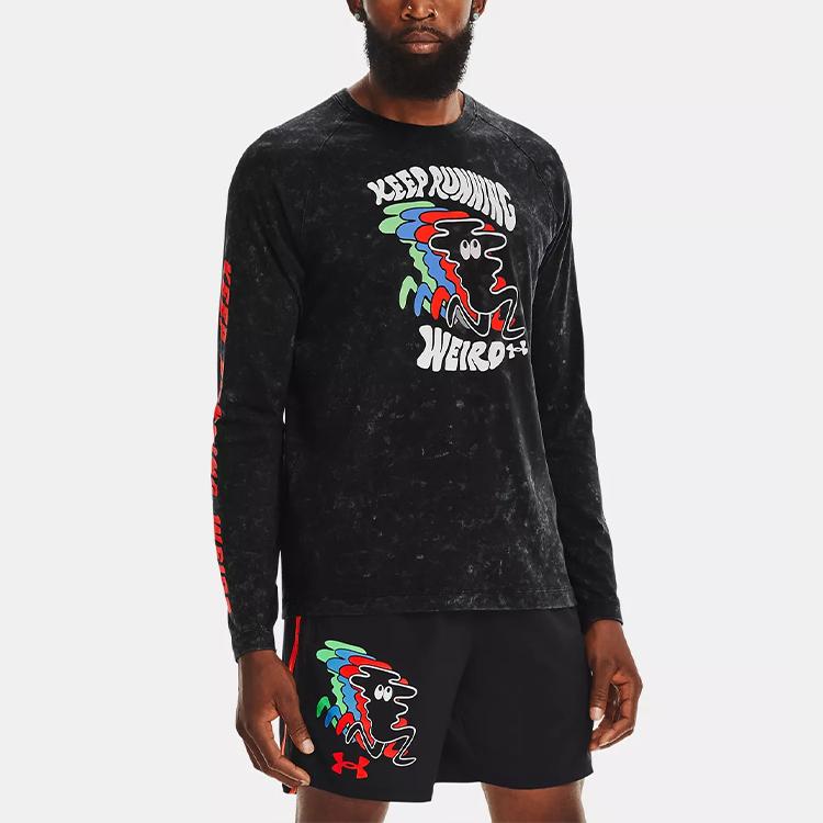 Under Armour Patterned Print Blend Crew-Neck T-Shirt Men Tops Black 1367772-001