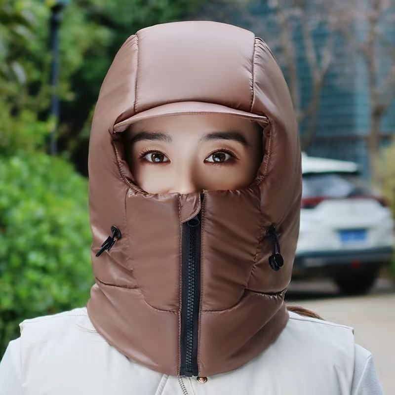 Women Winter Ear Protect Lei Feng Hat Plush Thickened Cycling Waterproof Windproof Cold Proof Pullover Pilot Cap Men Bomber Hats