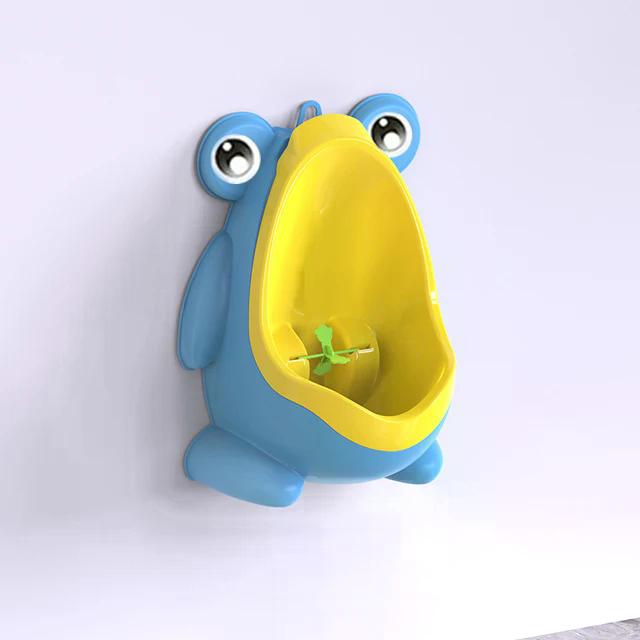 

Cartoon Baby Toilet Urinal Boy Wall-mounted Urinal Frog Shape Boy Standing Urinal Toilet Training Urinal синий