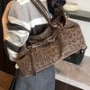 Retro leopard print tote bag women's autumn and winter new fashion versatile handbag high-end single shoulder armpit bag