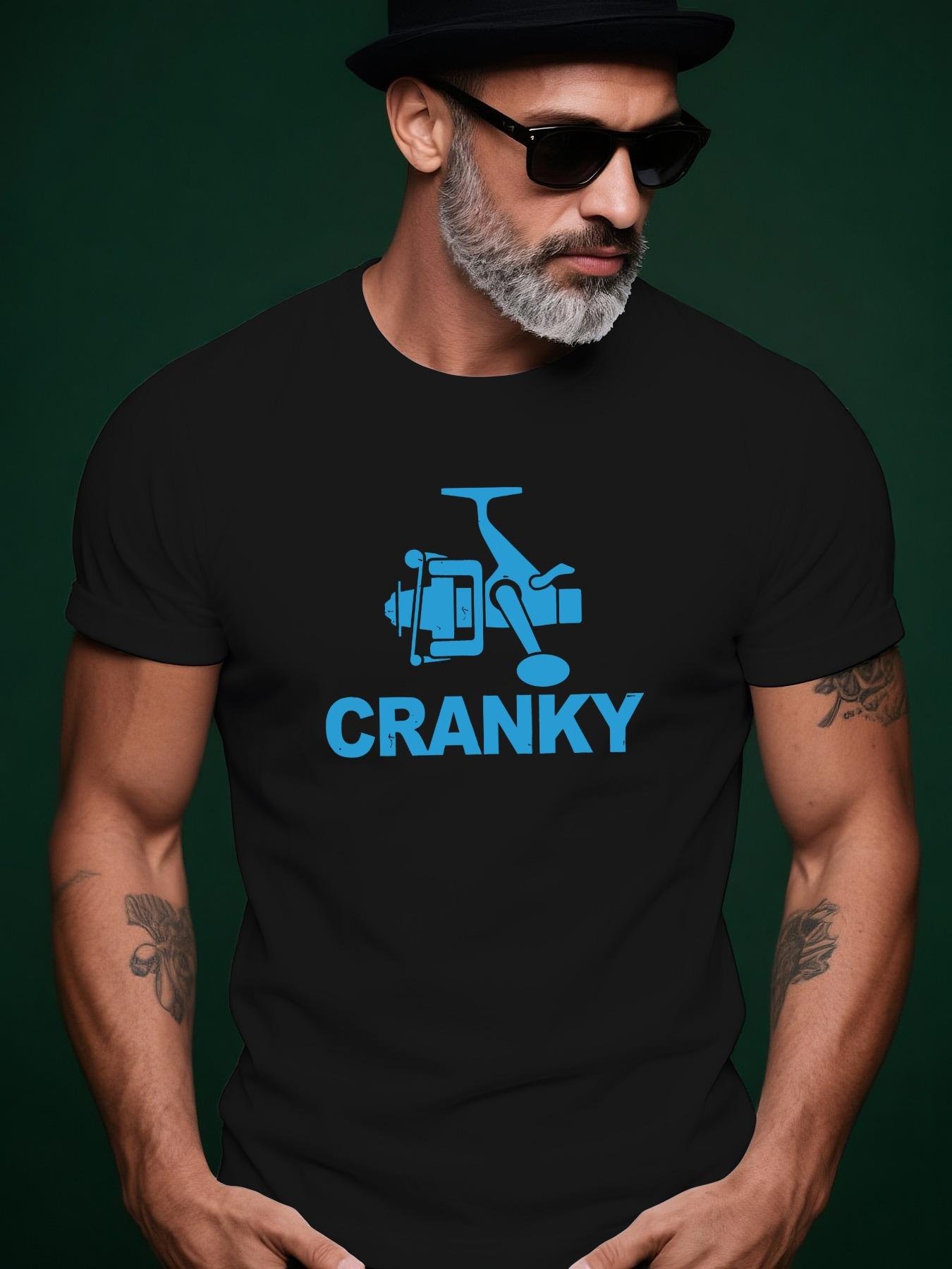 Summer Tshirt with Bold CRANKY Graphic - Yellow Crew Neck S