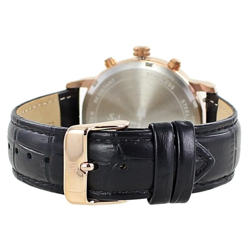Salvatore Marra Men's Chronograph Watch with Date Calendar and Leather Strap, No. 4