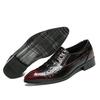 Men's Shoes Spring Crocodile Pattern Casual Shoes Pointed Business Dress Leather Shoes British Retro Casual Single Shoes Men