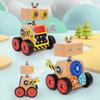 Assembly Wooden Handmade Robot Disassembles Screws And Nuts Children Toy Puzzle
