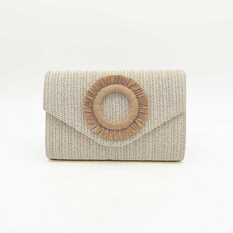 2025 Women's Retro Straw Evening Bag: High-End Minimalist Woven Beach Style