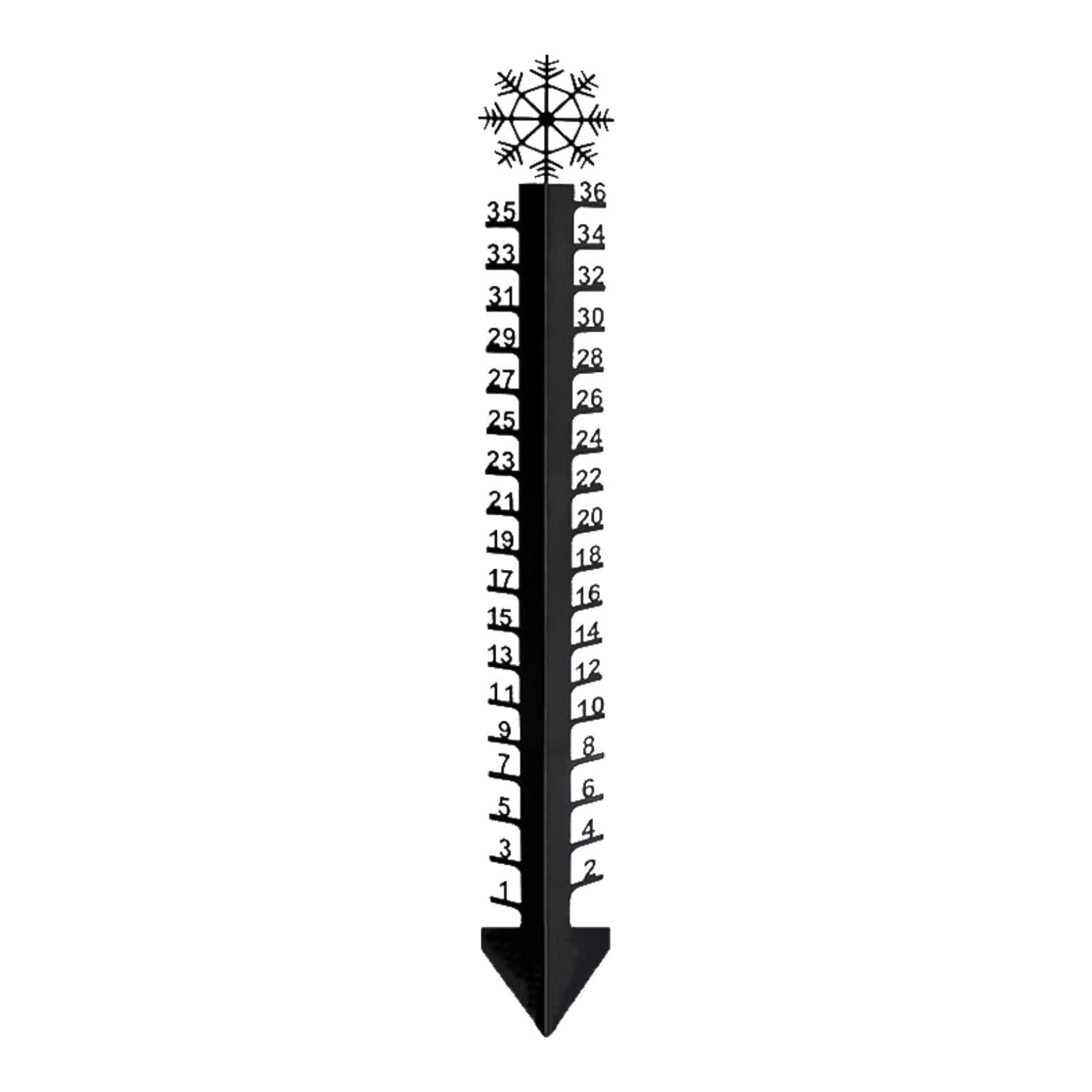 

Snow Gauge 36 inch Metal Snowfall Measuring Gauge Snow Measuring Stick Metal Ruler for Lawn Garden Yard Patio Decoration чёрный
