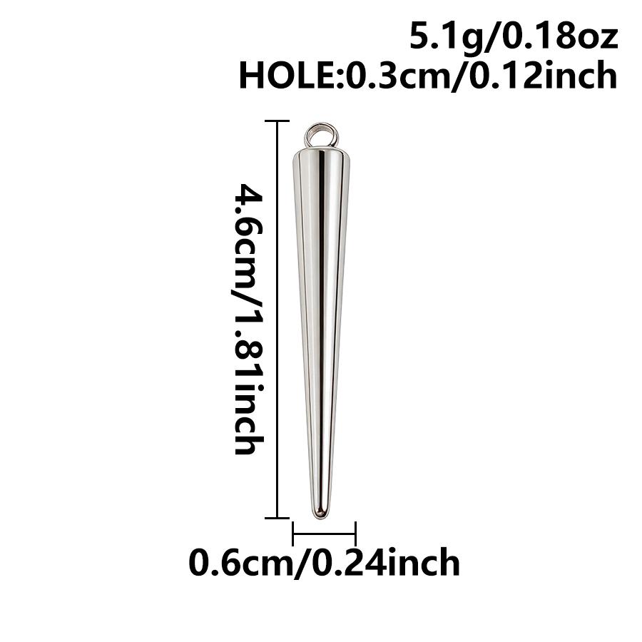 6pcs Mix Goth Punk Charm Stereoscopic Cone Pendant Stainless Steel Charms For Jewelry Making Supplies Handmade Earrings Necklace