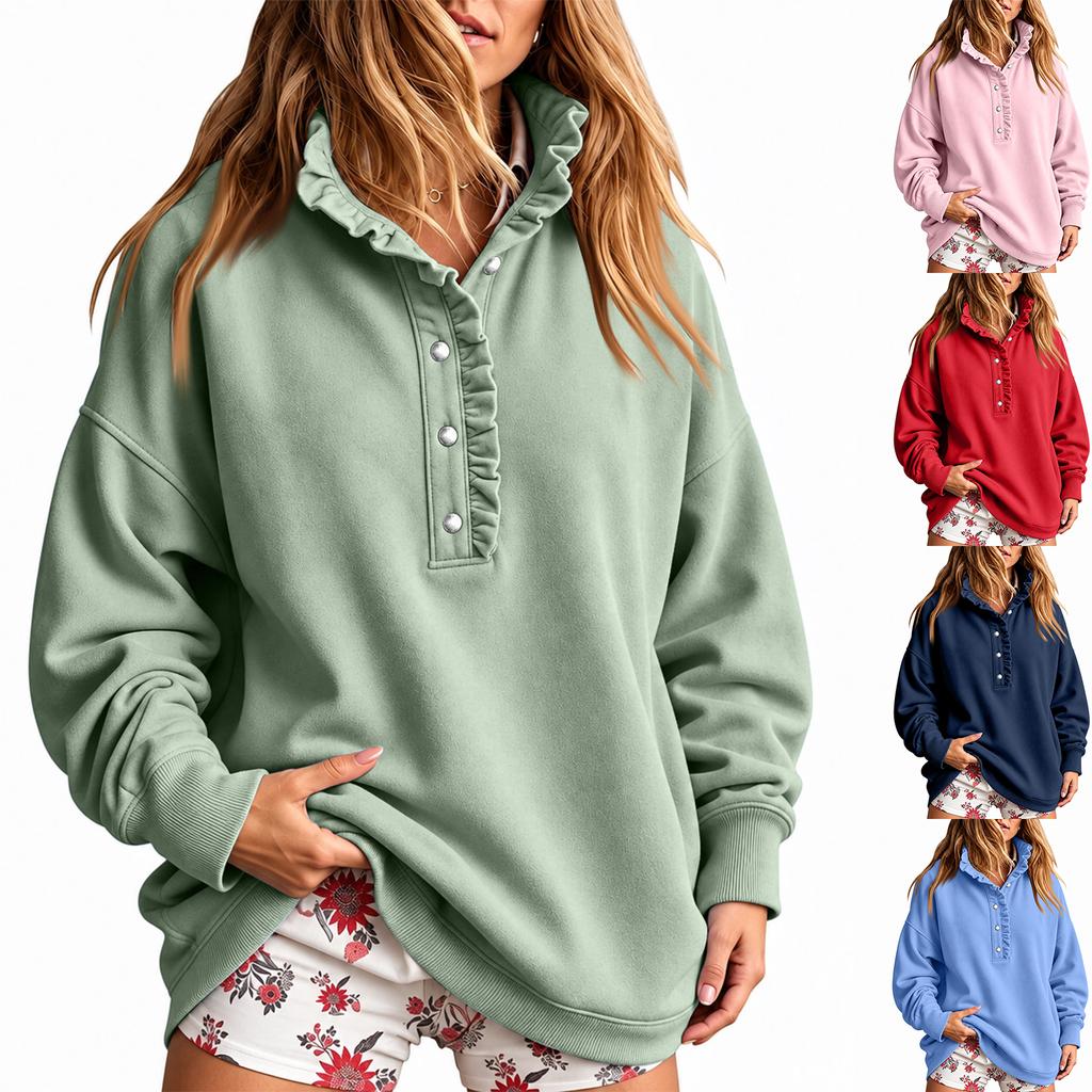 Women's Fashion Casual Retro Color Long Sleeve Pullover Top for Everyday Wear