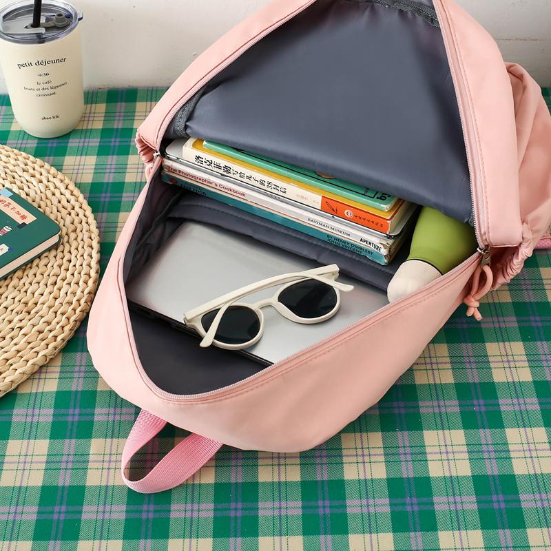 Ensemble de sac à dos en trois pièces, sac d'école à blocs de couleurs, sac à dos de grande capacité pour femme, sac à lettres avec sac à stylos