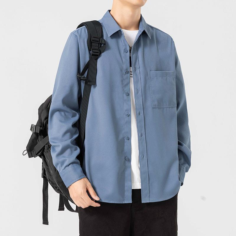 Streaming Long-sleeved Shirts for Men's Trendy Brand Loose Casual Shirts for Workwear Boys' Jackets