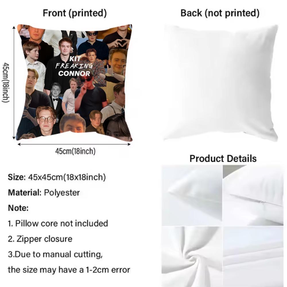 K-Kit C-Connor Cushion Cover Premium Comfort Reversible Pillow Cover - Dual - Use Design for Home & Car