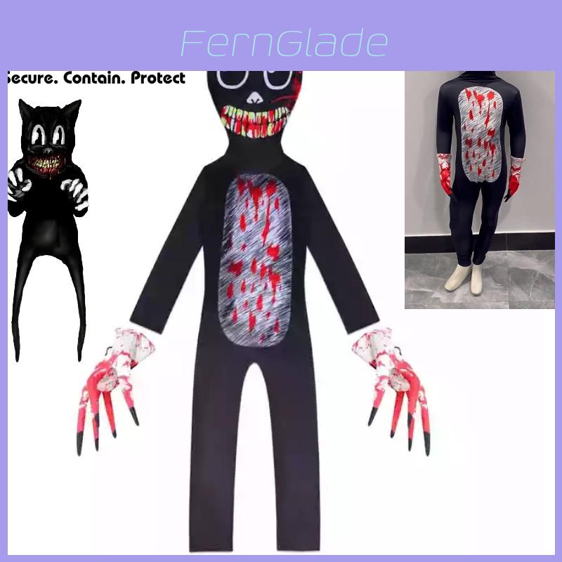 Sirenhead Cartoon Katze Einteiler Kostüm für Kinder Halloween Cosplay Outfit Terror Spiel-inspiriert