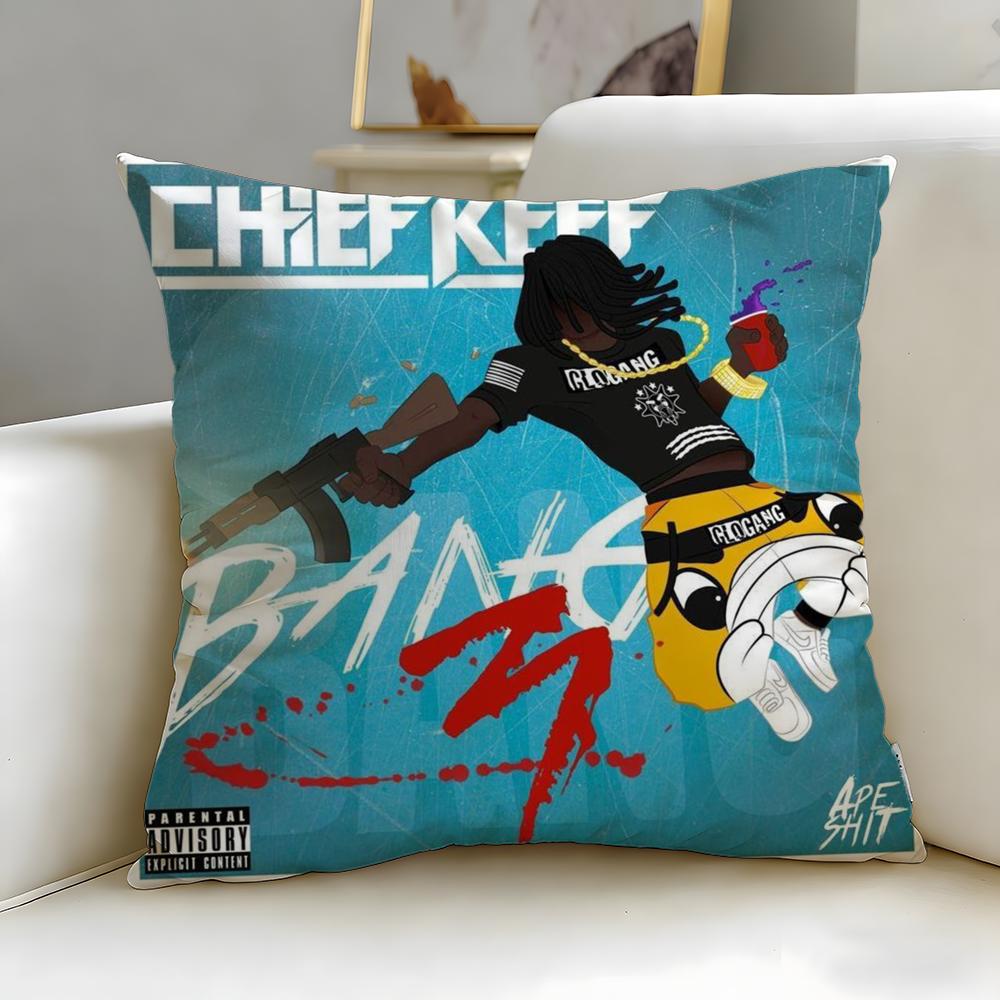 popular rapper Chief Keef Cushion Cover Soft & Easy-Wash Pillow Case – Versatile for Couch, Bed, Travel and Office